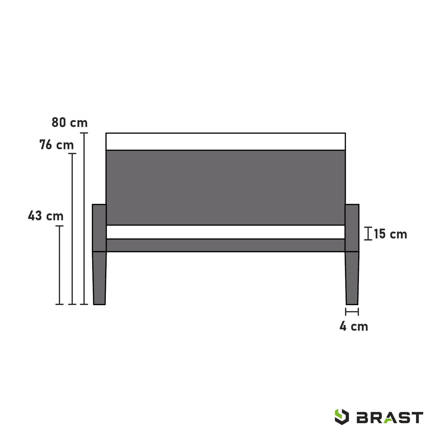 BRAST Alu 3-Sitzer Sofa ADRIA