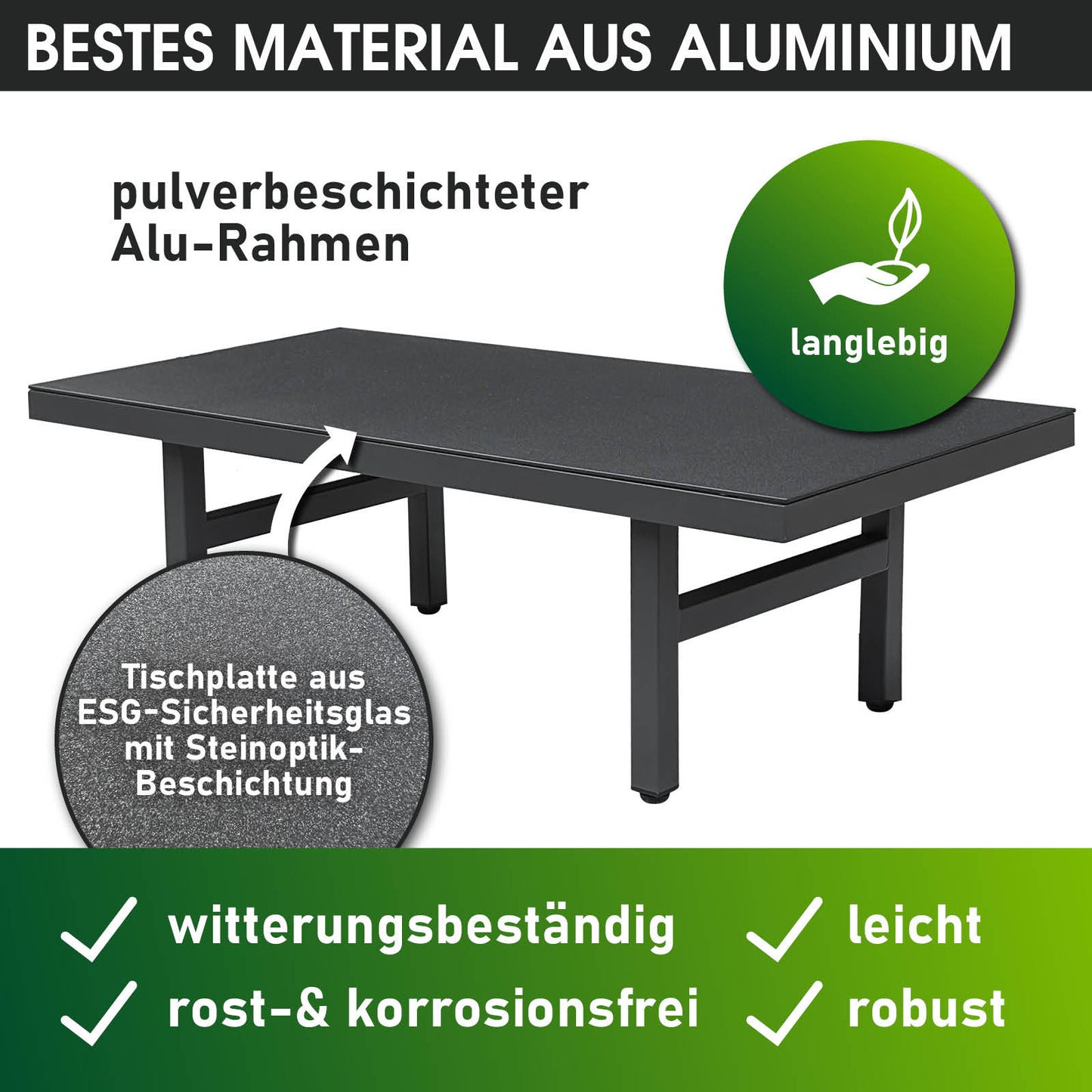 BRAST Alu Loungetisch ADRIA