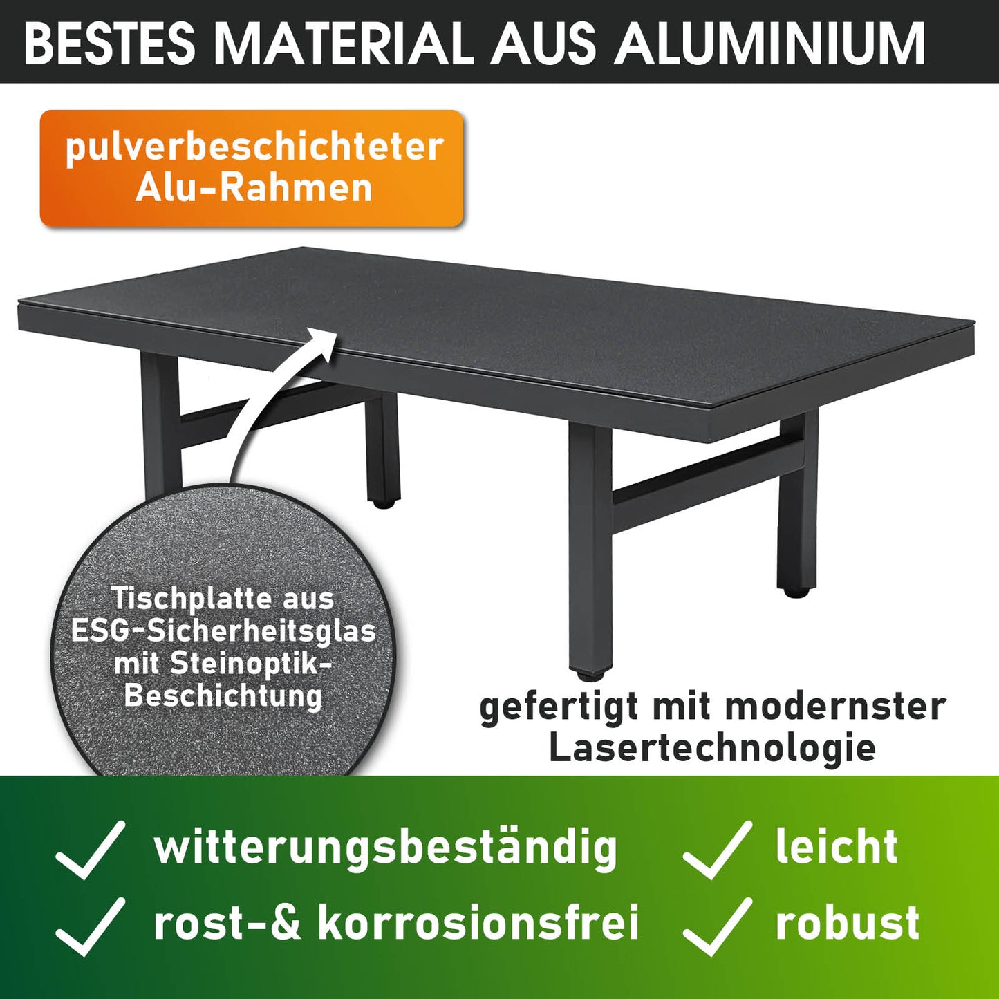 BRAST Alu Loungetisch ADRIA