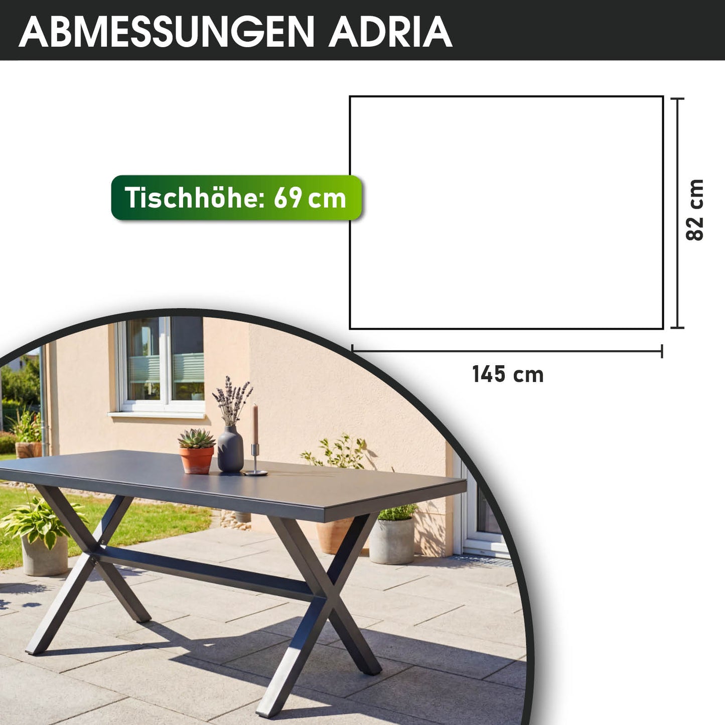 BRAST Alu Outdoor Esstisch ADRIA