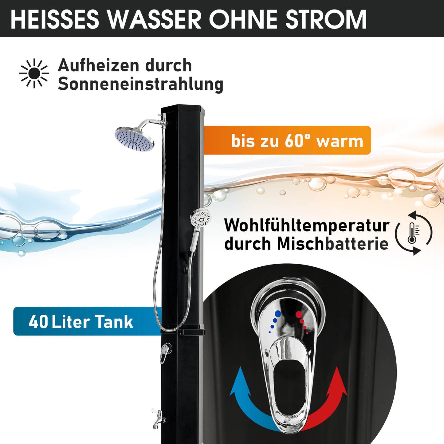 BRAST 3in1 Solardusche 40 L