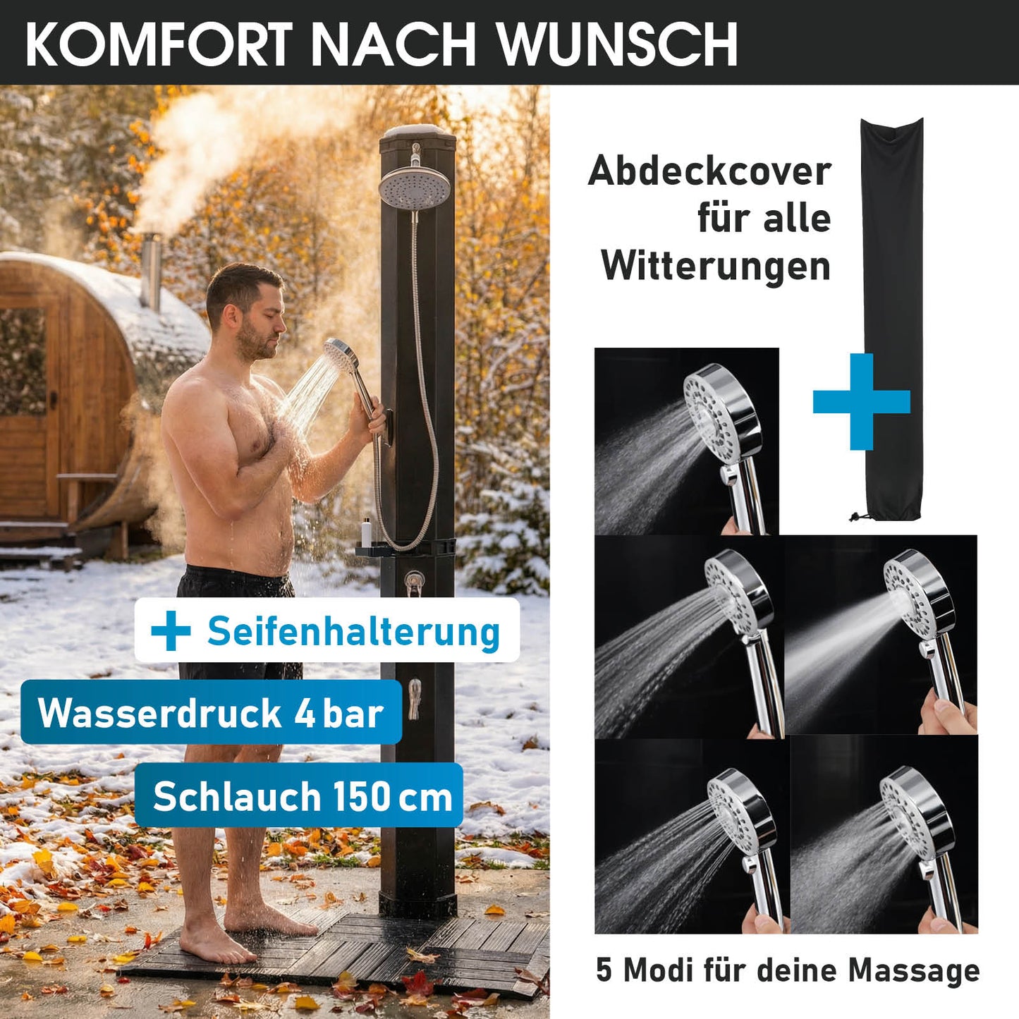 BRAST 3in1 Solardusche 60 L