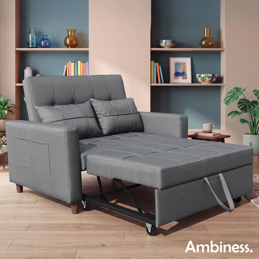 Ambiness 3in1 Zweisitzer Schlafsofa dunkelgrau