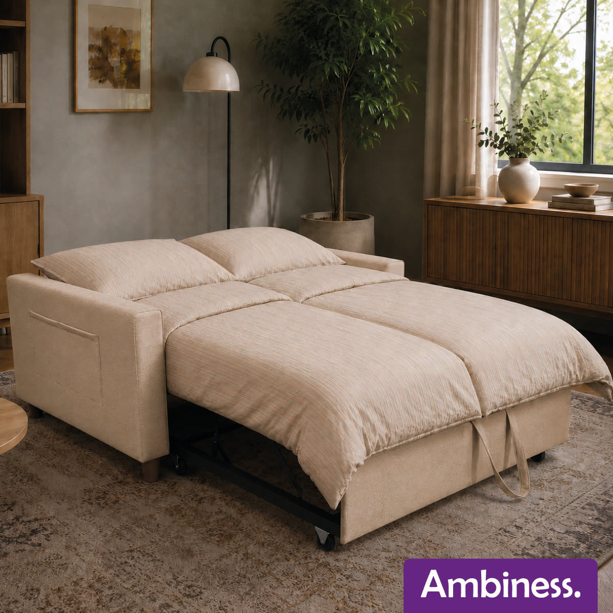 Ambiness 3in1 Zweisitzer Schlafsofa beige