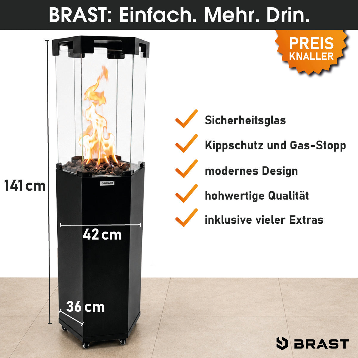 BRAST Gasheizstrahler FLAME schwarz