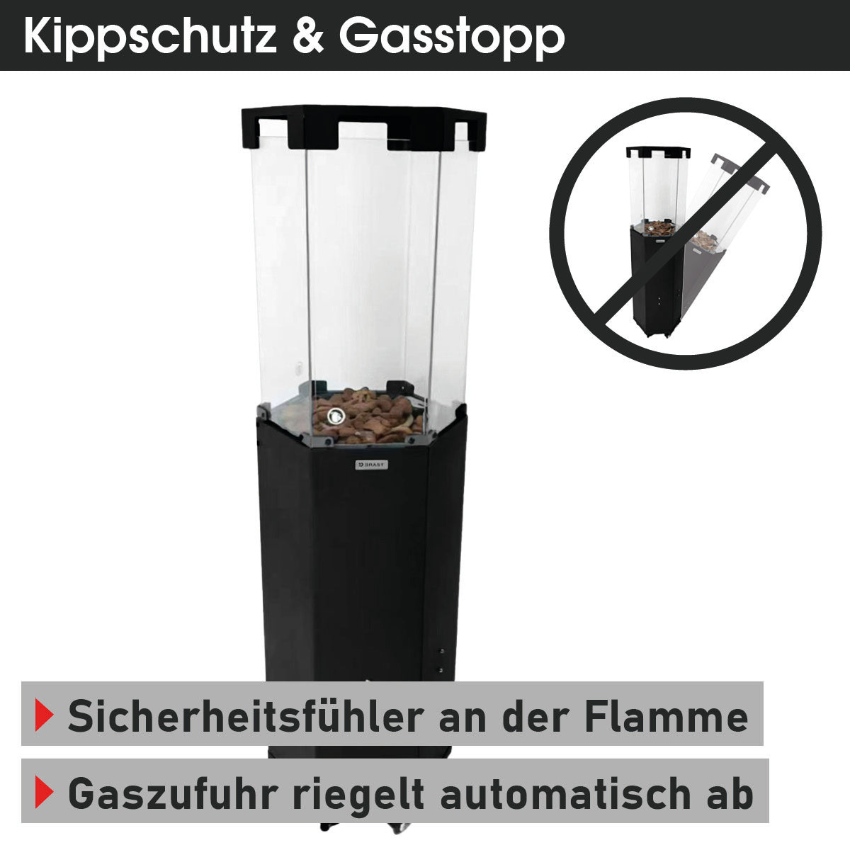 BRAST Gasheizstrahler FLAME schwarz