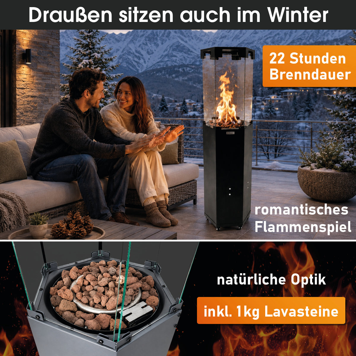BRAST Gasheizstrahler FLAME schwarz