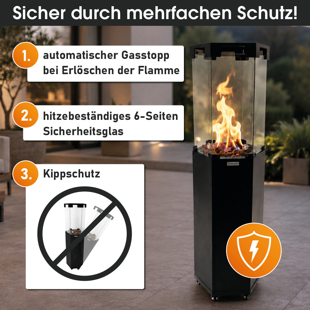 BRAST Gasheizstrahler FLAME schwarz