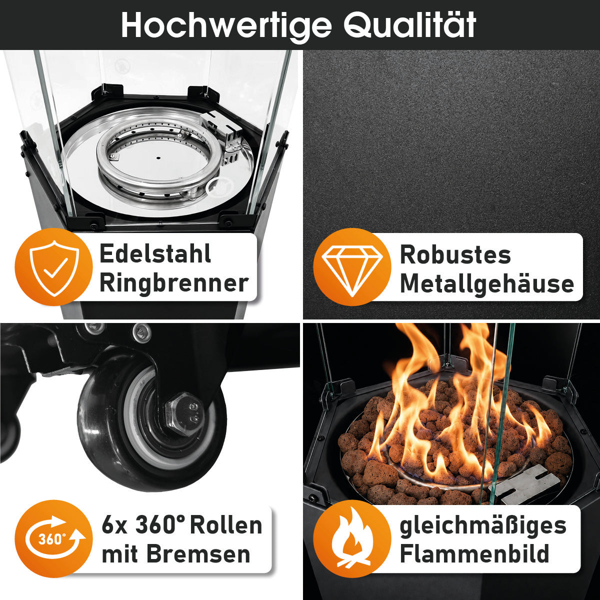 BRAST Gasheizstrahler FLAME schwarz