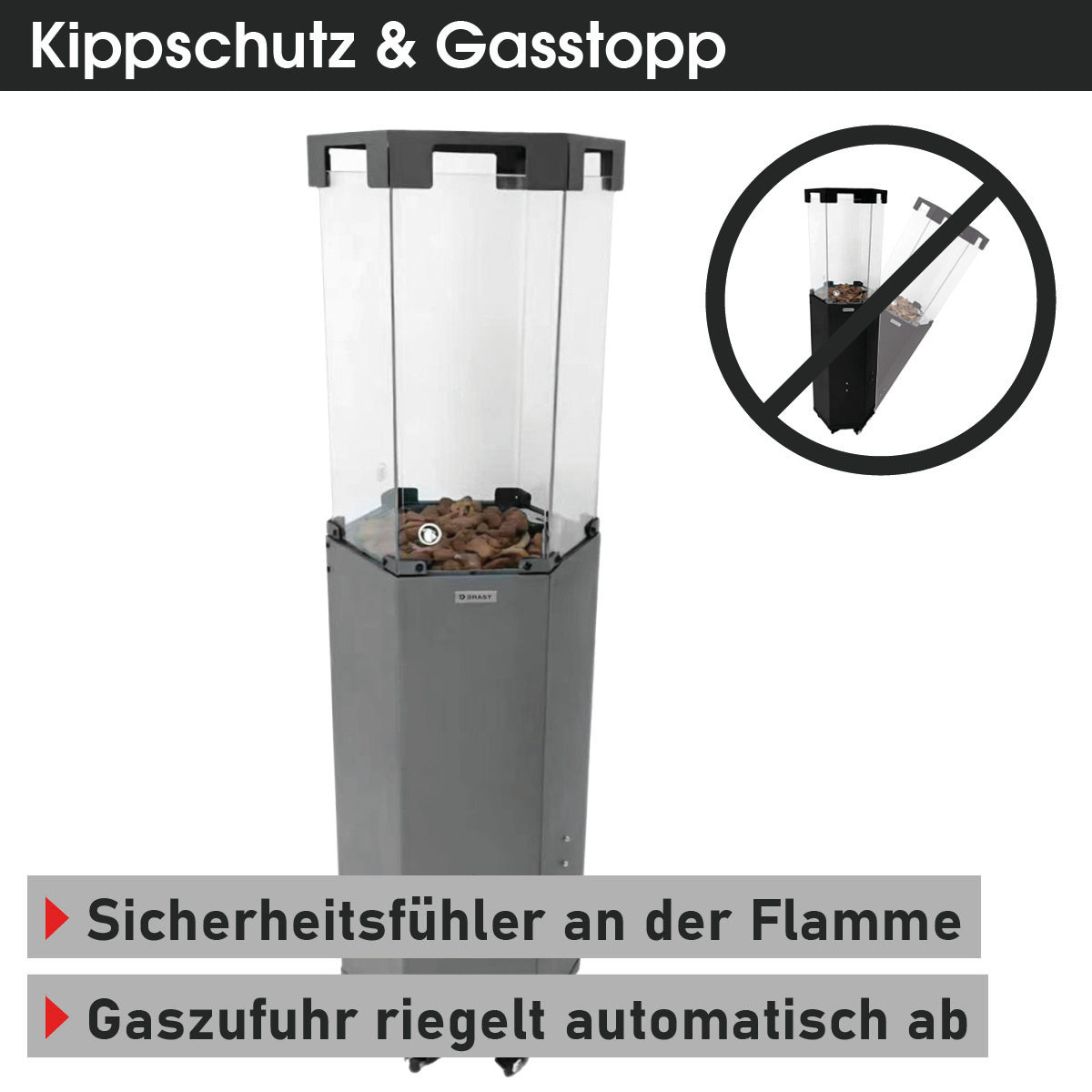BRAST Gasheizstrahler FLAME anthrazit