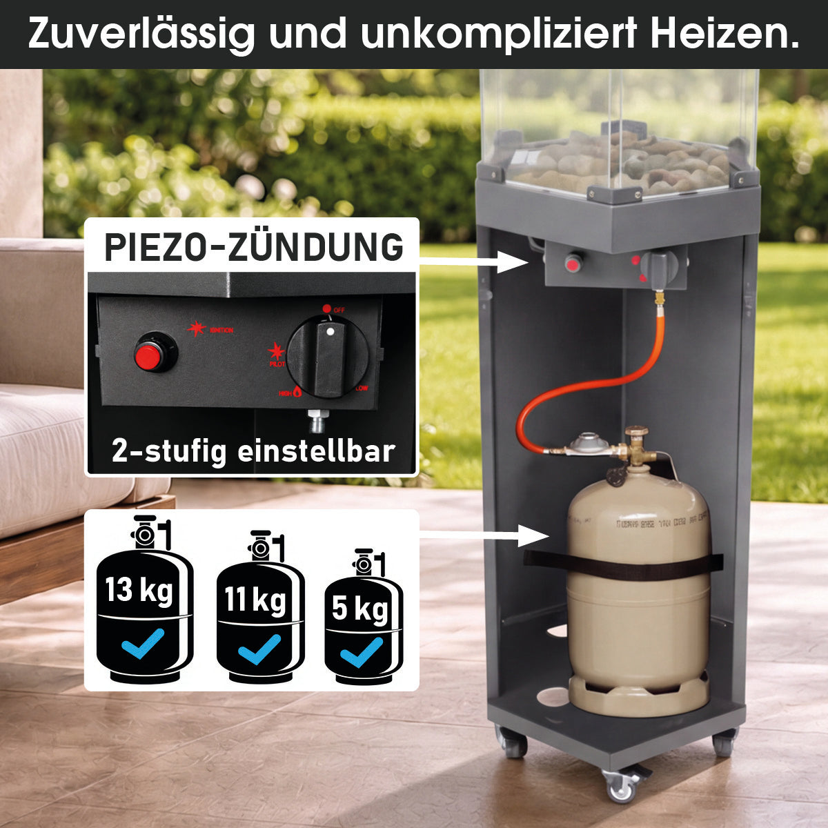 BRAST Gasheizstrahler FLAME anthrazit