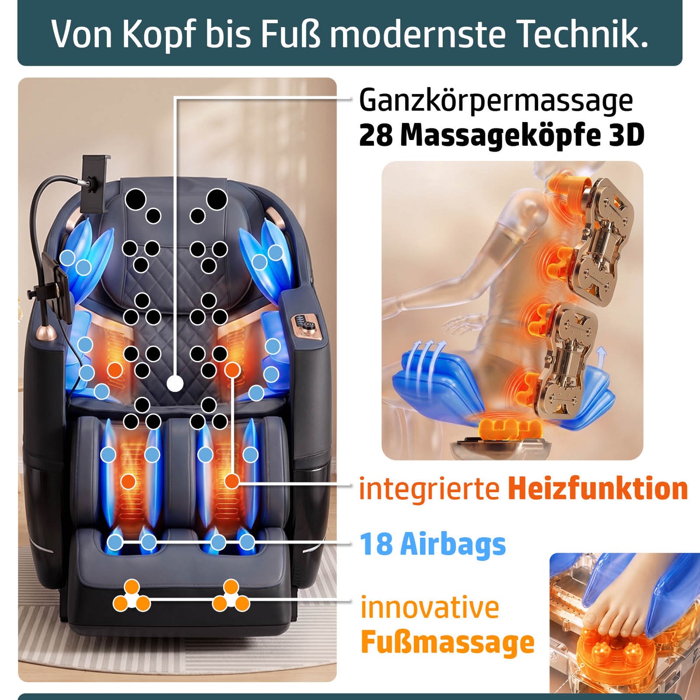 Ambiness Massagesessel NALA schwarz