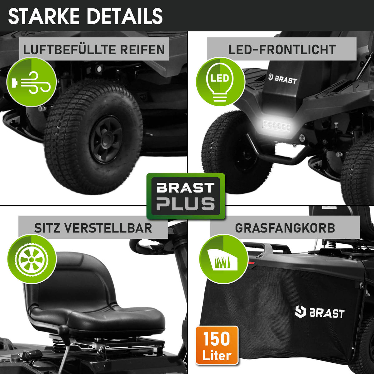 Benzin Aufsitzmäher 66224 ESTART Automatik