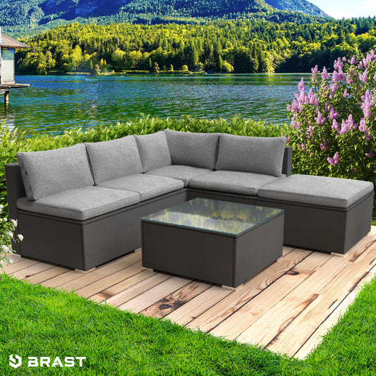 Polyrattan Garten Lounge Set OASE schwarz