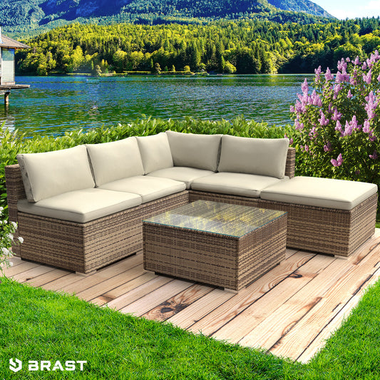 Polyrattan Garten Lounge Set OASE braun