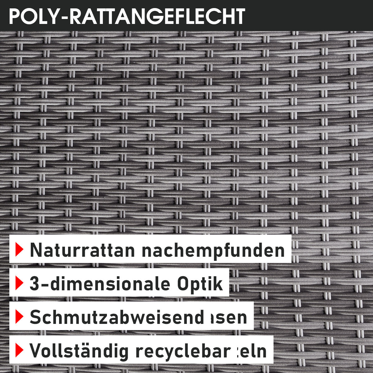 Polyrattan Garten Lounge Set OASE grau