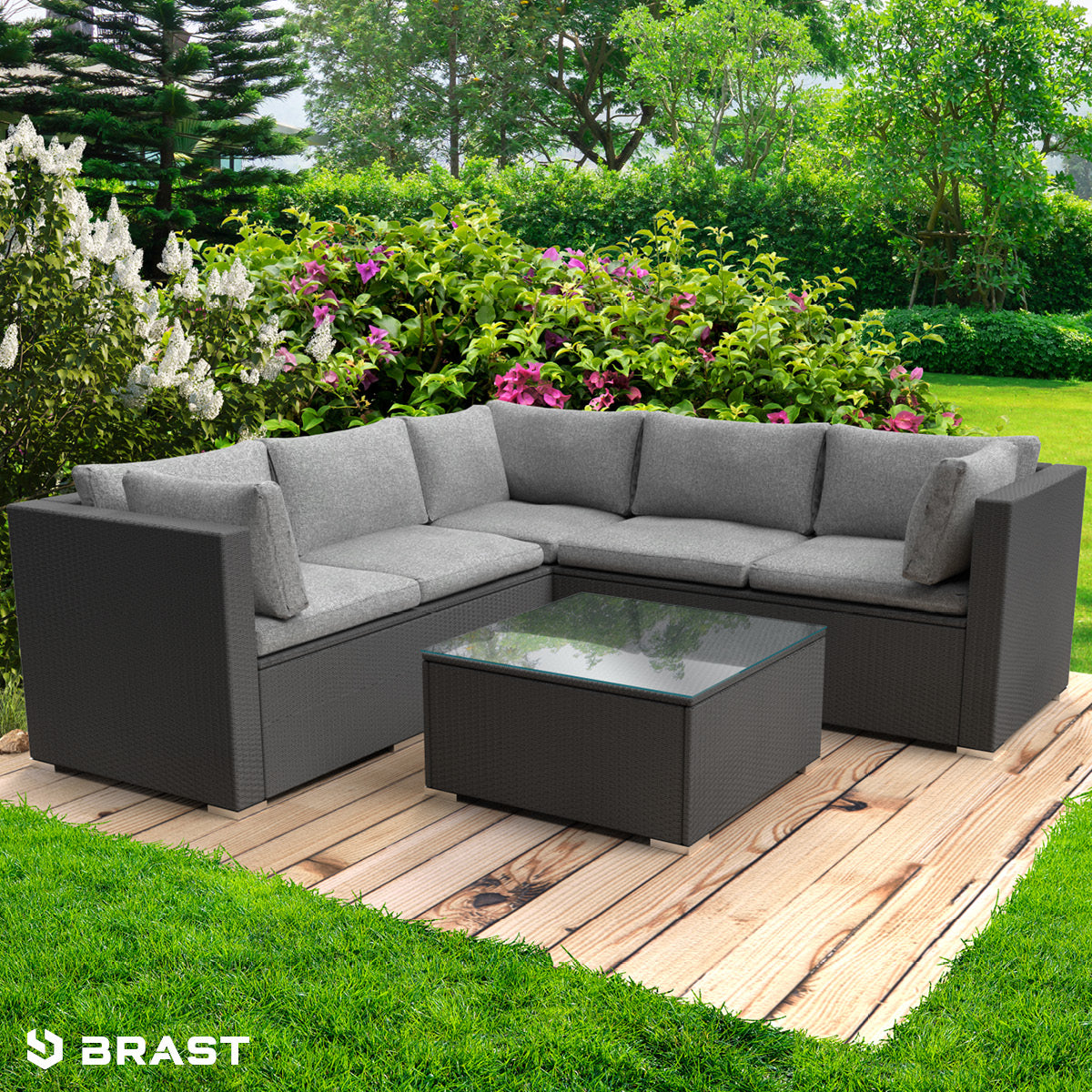 Polyrattan Loungemöbel PASSION schwarz