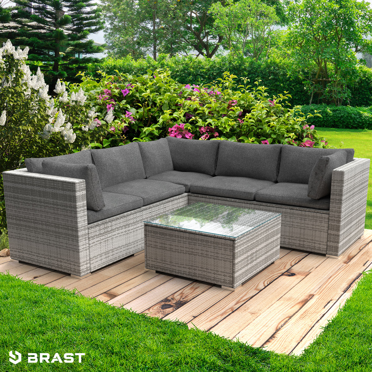 Polyrattan Loungemöbel PASSION grau