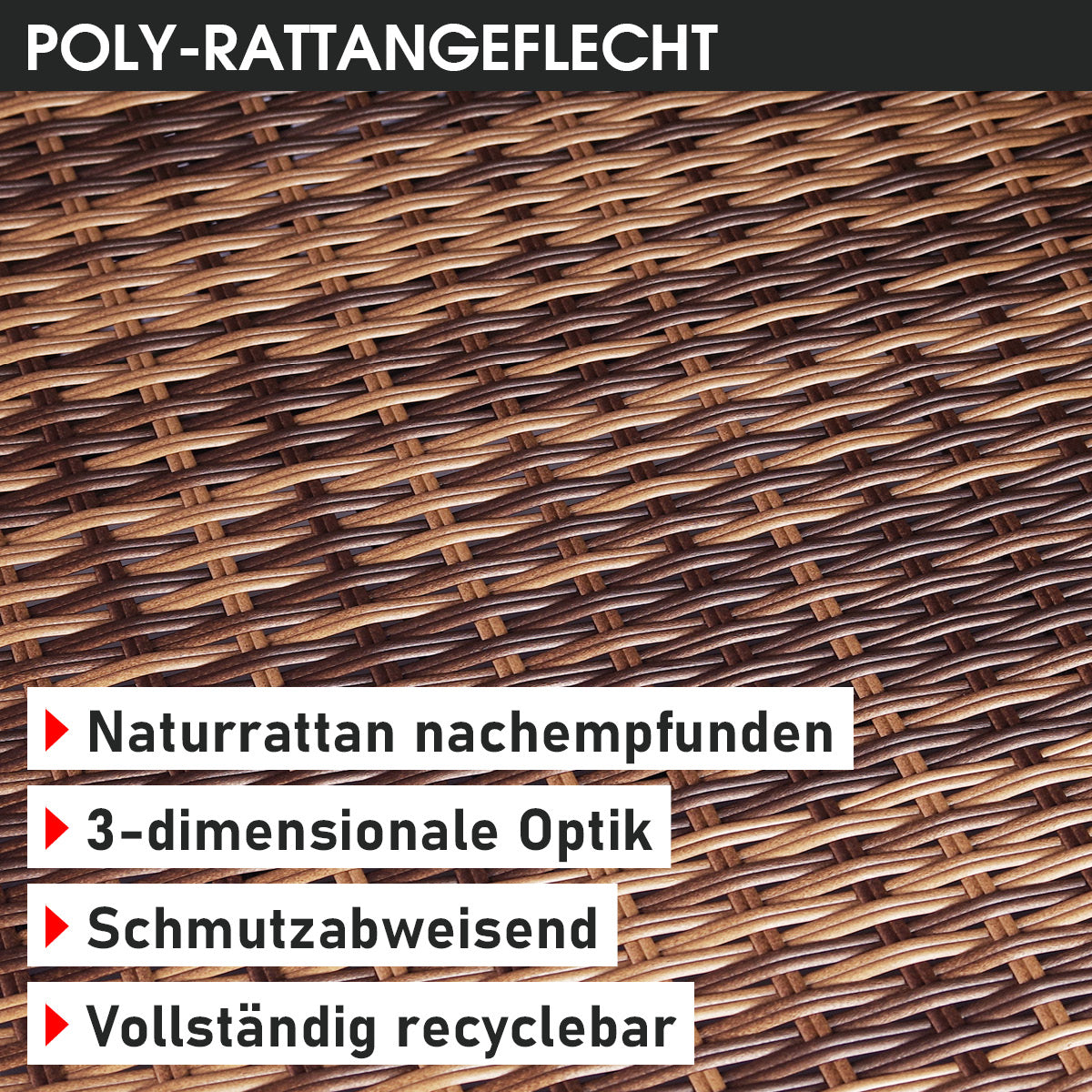 Rattan Gartenlounge Set LUXUS braun