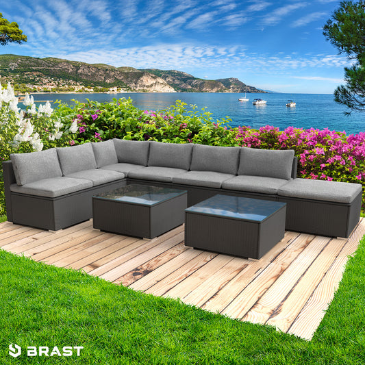 Polyrattan Gartenlounge Set RELAX schwarz