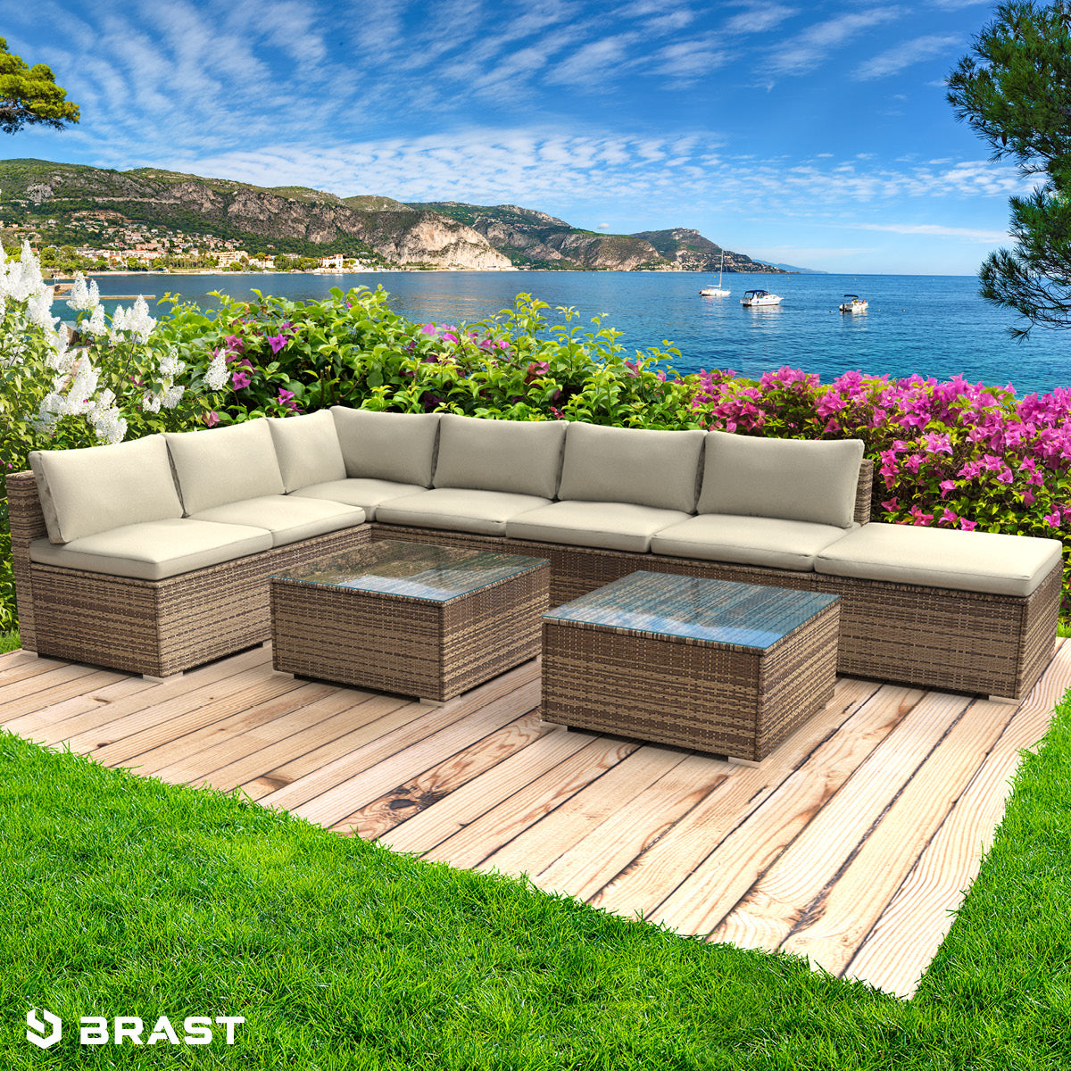 Polyrattan Gartenlounge Set RELAX braun