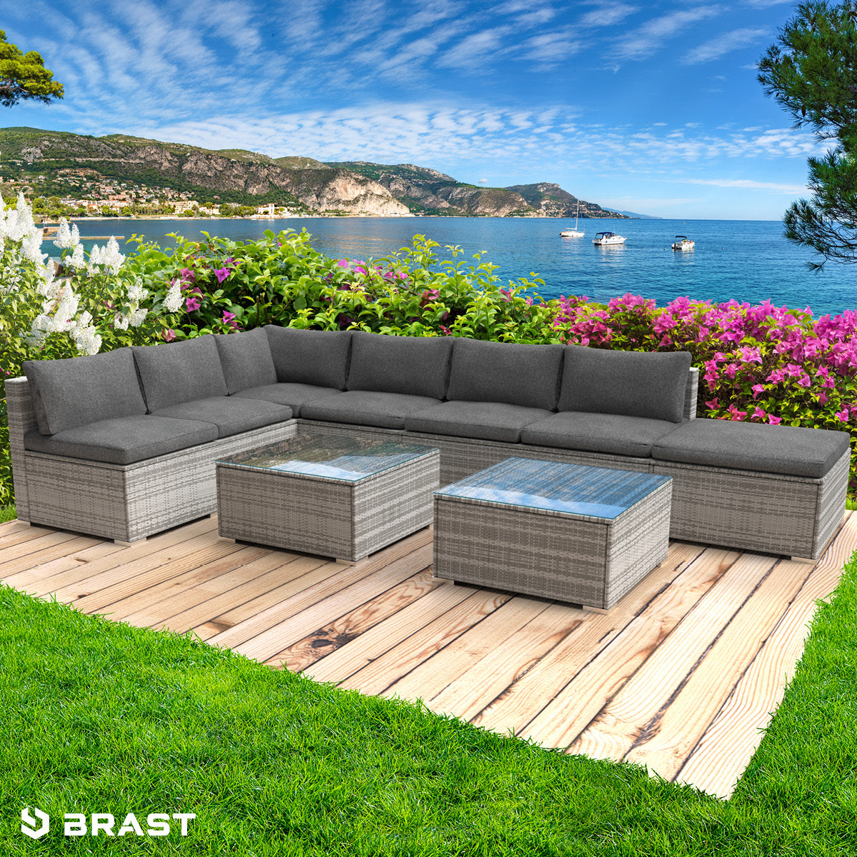 Polyrattan Gartenlounge Set RELAX grau
