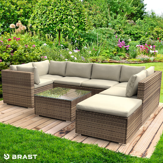 Rattan Lounge Gartenmöbel SERENITY braun