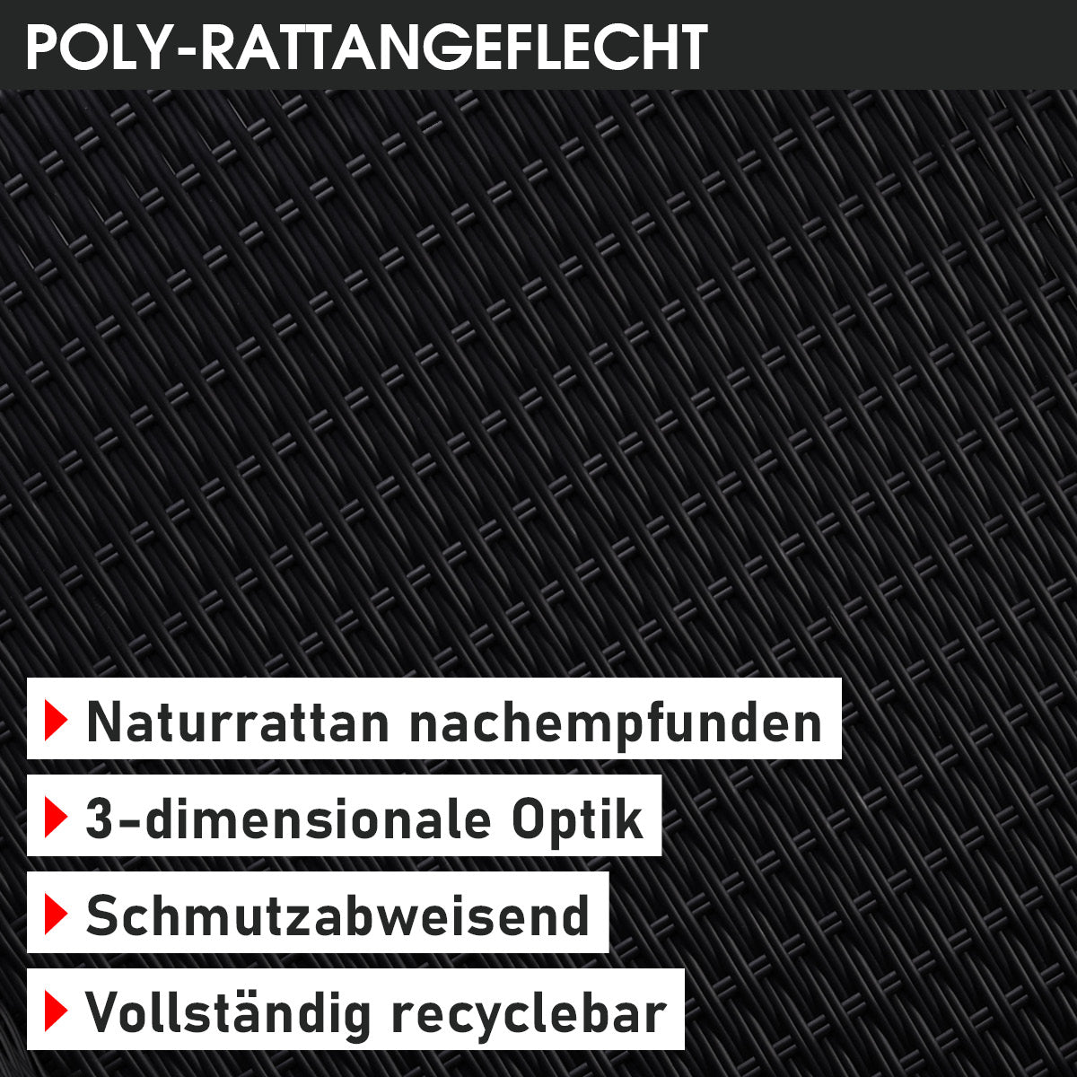 XXL Polyrattan Gartenlounge DREAMS schwarz