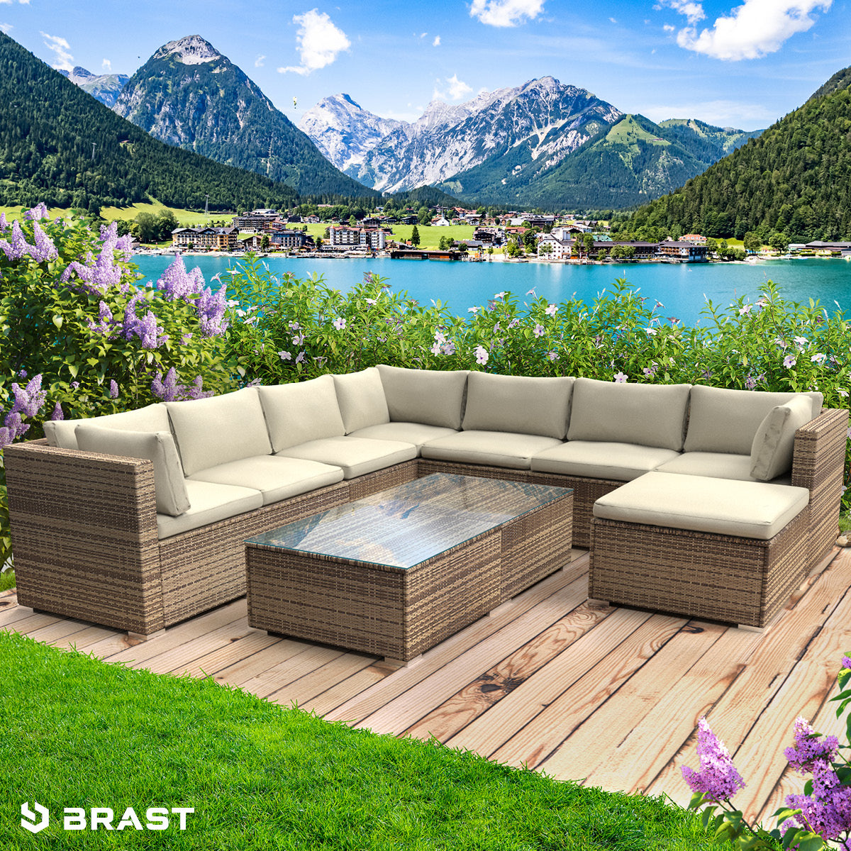 XL Polyrattan Loungemöbel PLEASURE braun