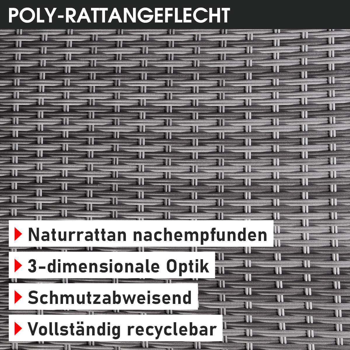 Rattan Lounge Gartenmöbel Set JOY grau
