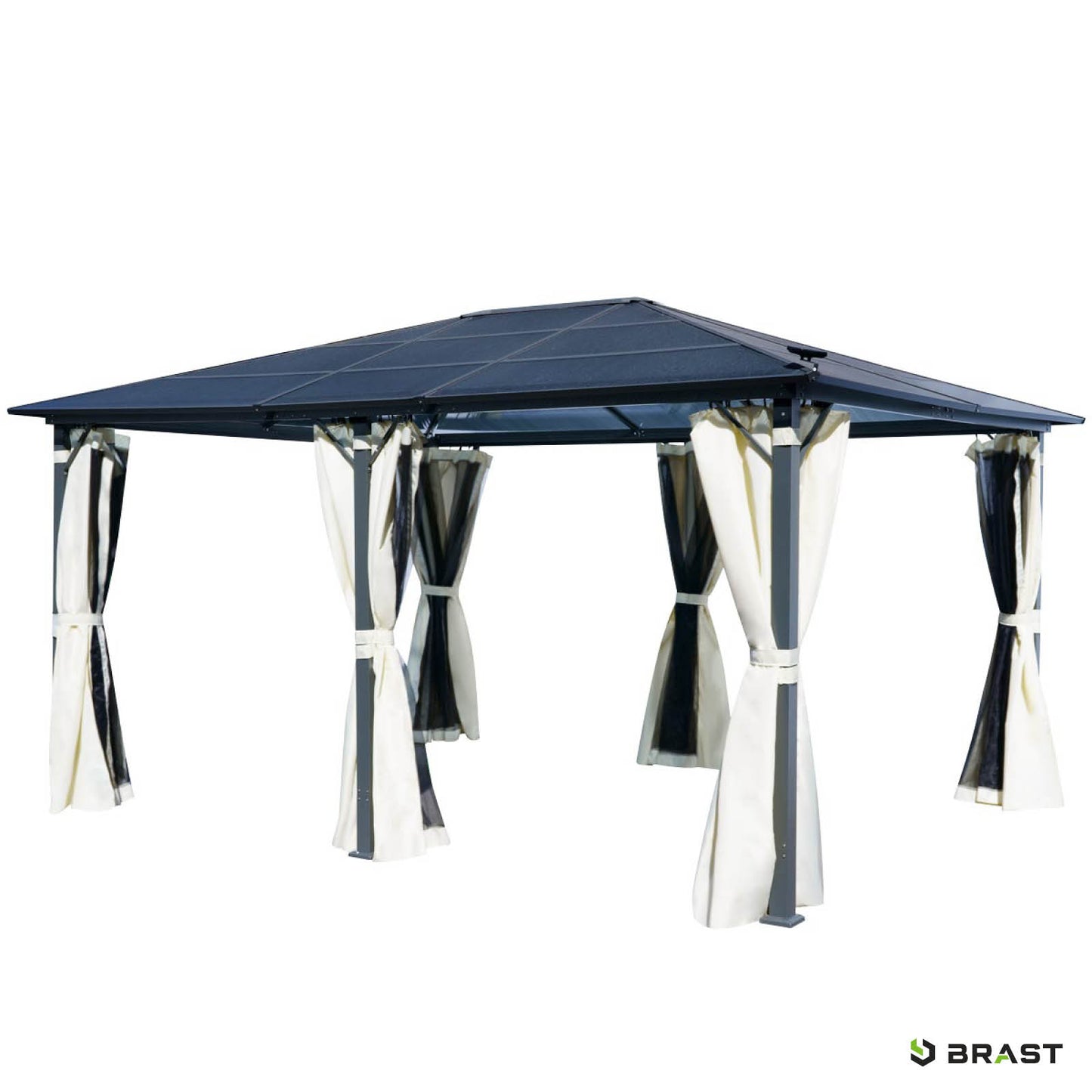 Alu-Pavillon PREMIUM  3,6x4,8m beige inkl. LEDs