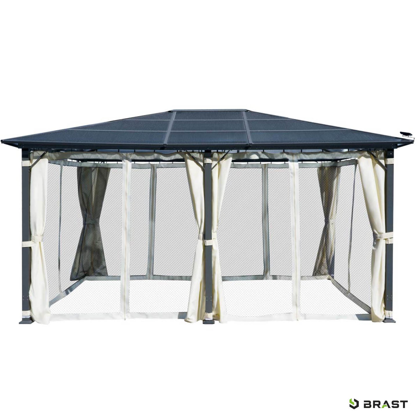 Alu-Pavillon PREMIUM  3,6x4,8m beige inkl. LEDs