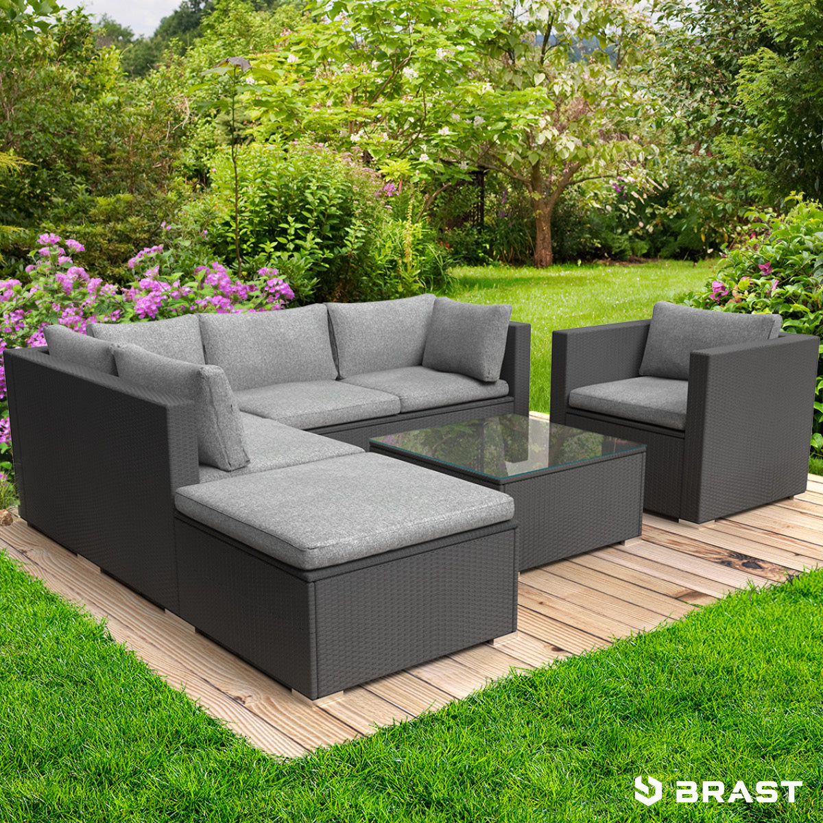 Polyrattan Lounge Set COSY schwarz