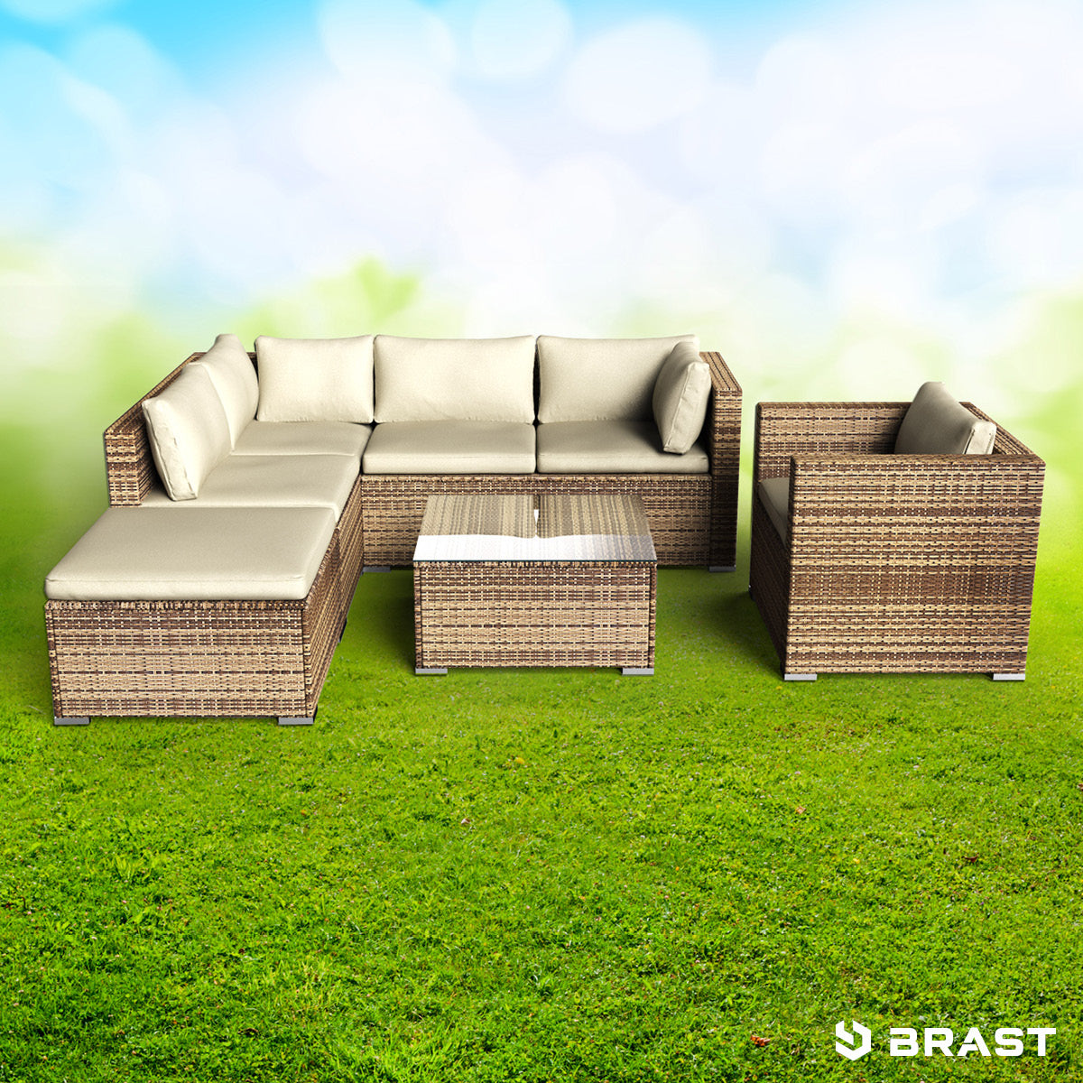Polyrattan Lounge Set COSY braun