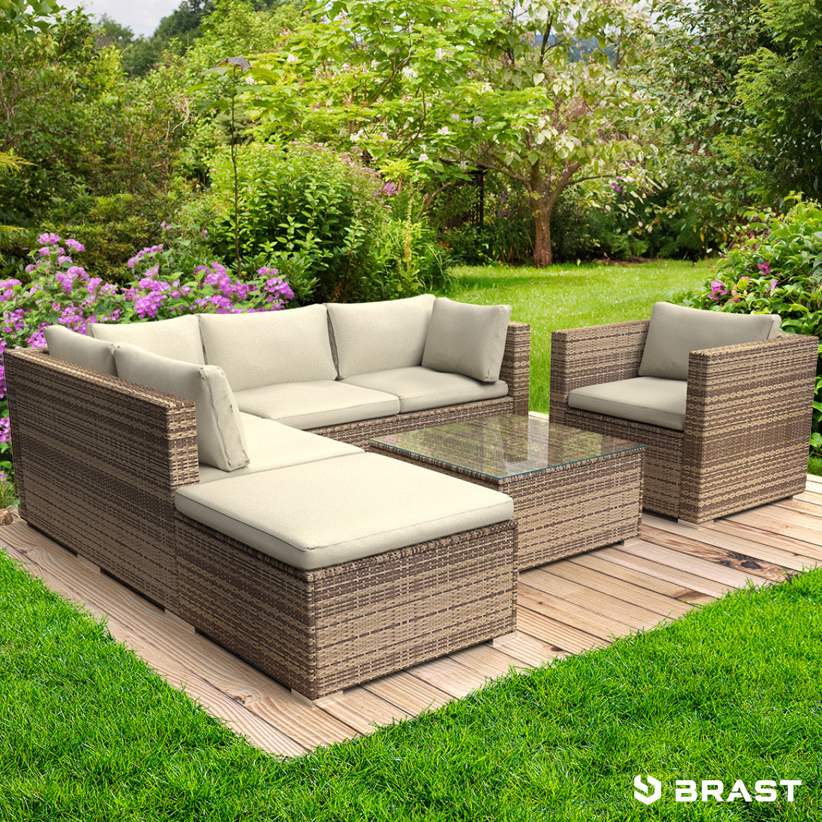 Polyrattan Lounge Set COSY braun