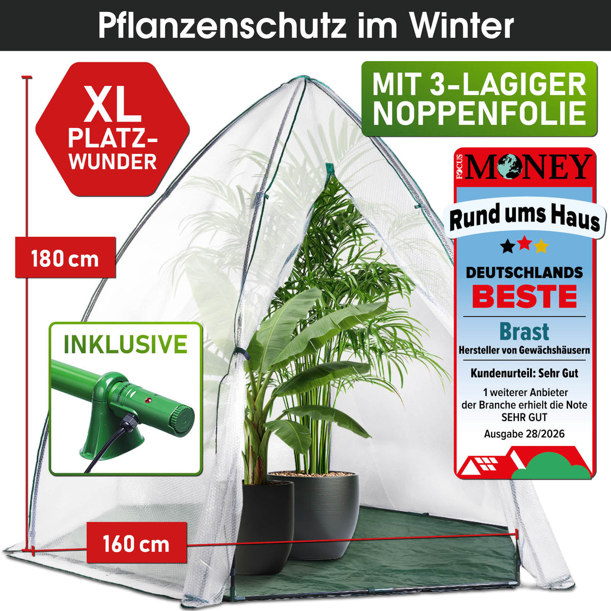 BRAST Überwinterungszelt Frostschutz-Set XL