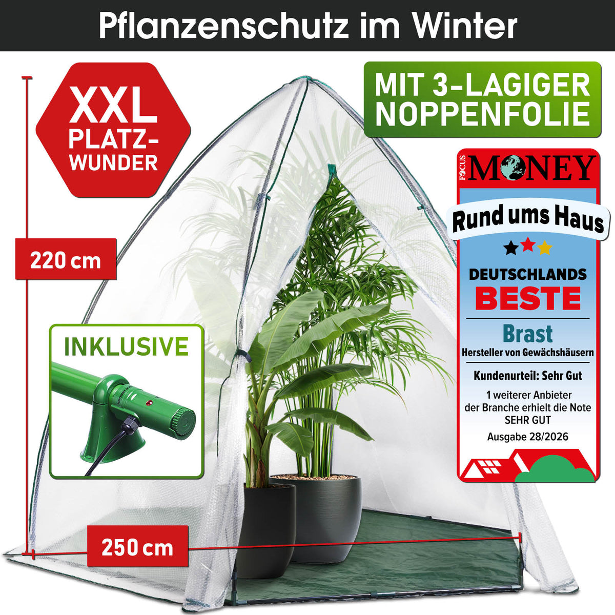 BRAST Überwinterungszelt Frostschutz-Set XXL