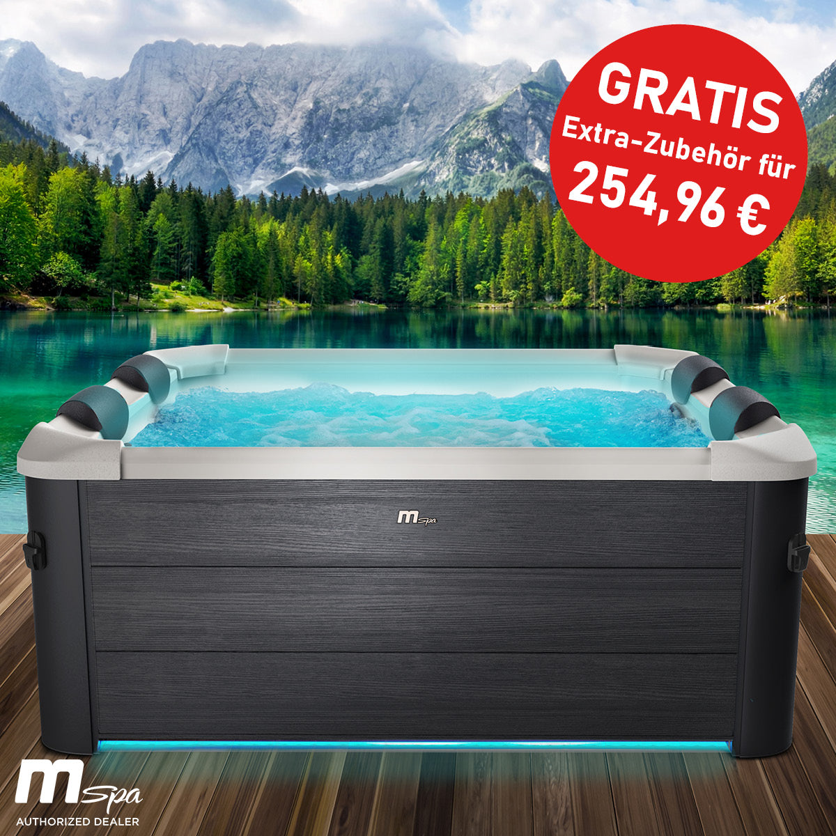BRAST Mspa Whirlpool OSLO Maxi Set 6 Personen mit LED