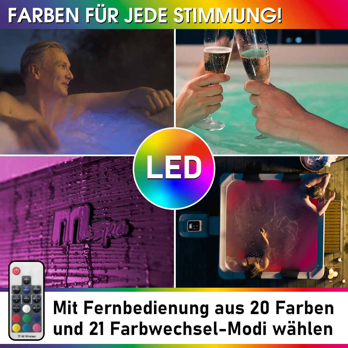 BRAST Mspa Whirlpool OSLO Maxi Set 6 Personen mit LED