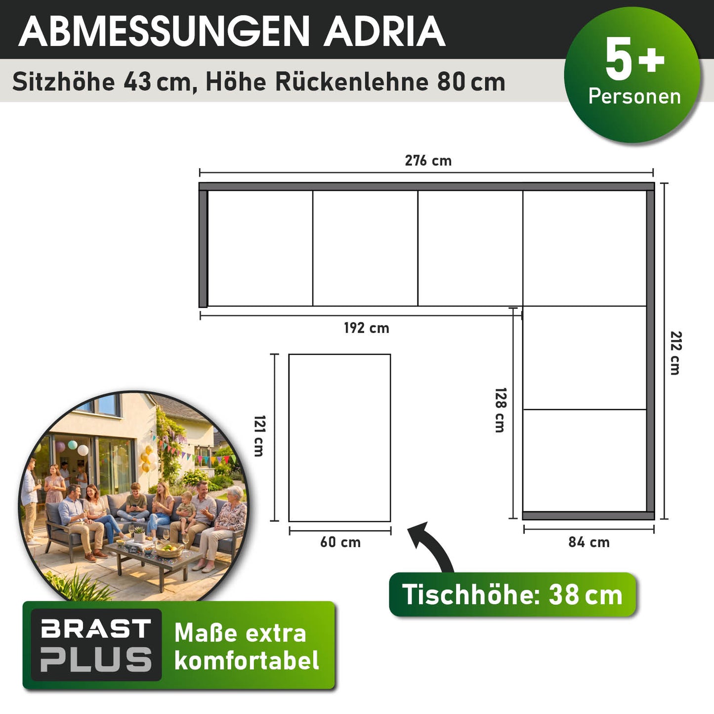 BRAST Alu Gartenlounge Set ADRIA Mare