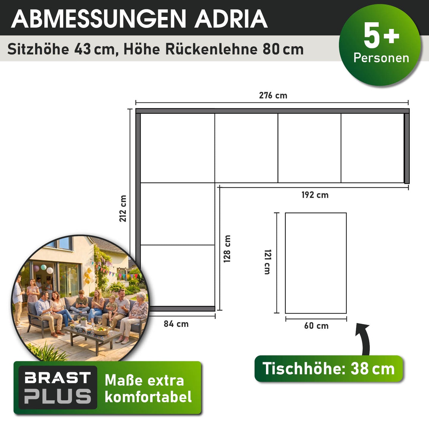 BRAST Alu Gartenlounge Set ADRIA Mare