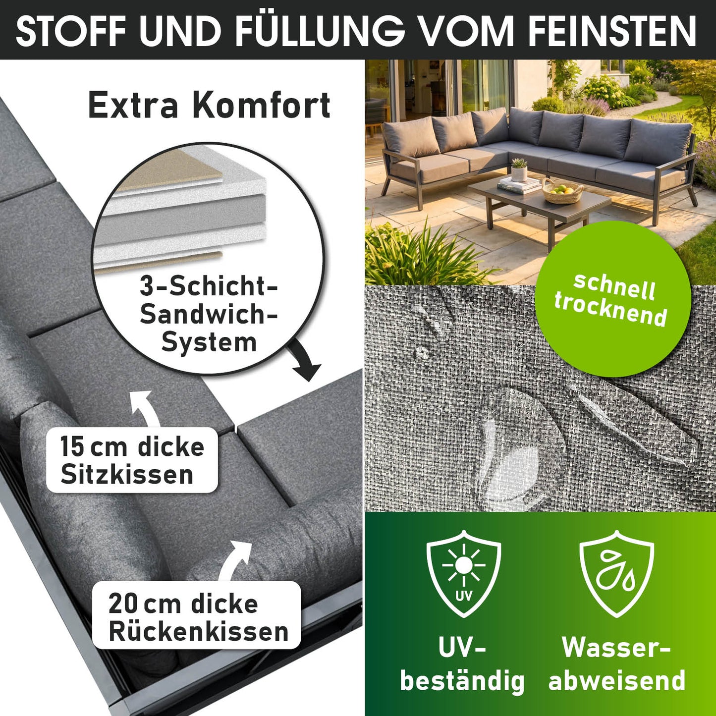 BRAST Alu Gartenlounge Set ADRIA Mare