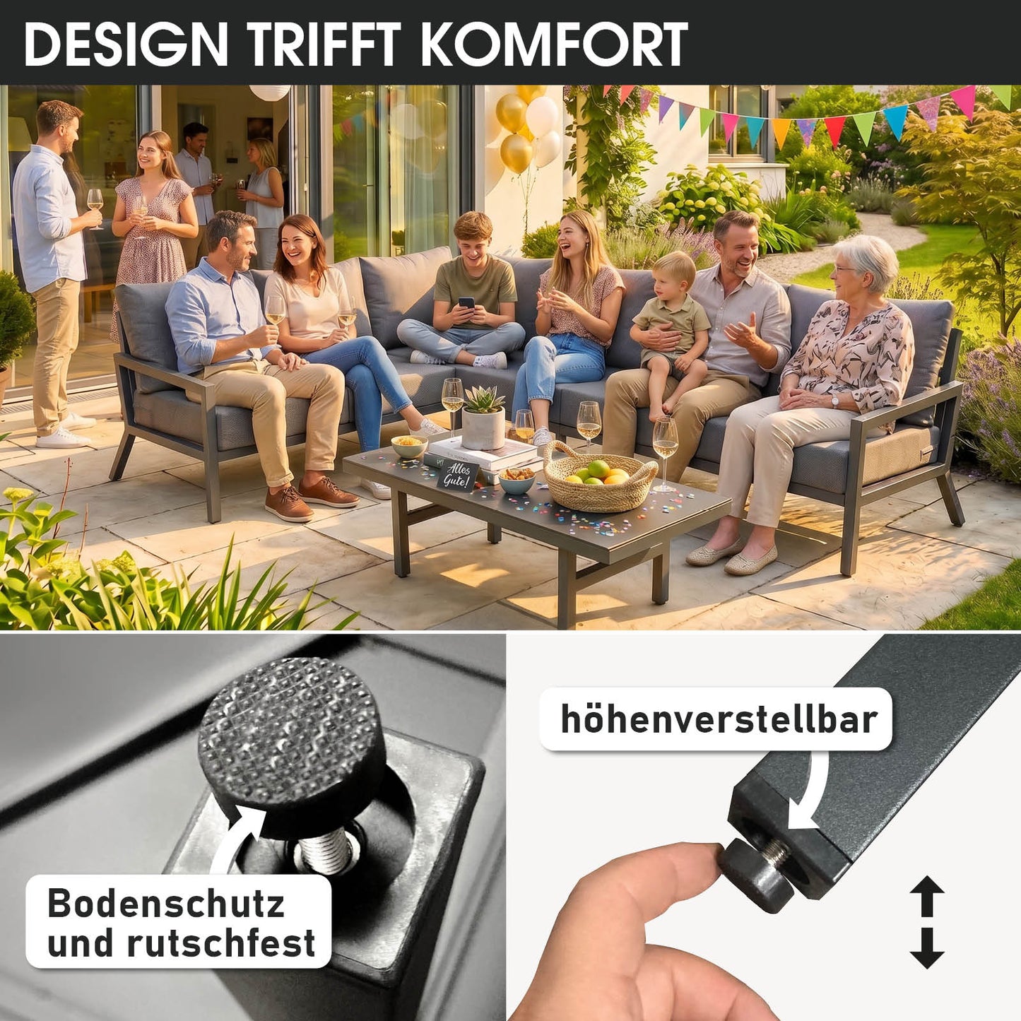 BRAST Alu Gartenlounge Set ADRIA Mare
