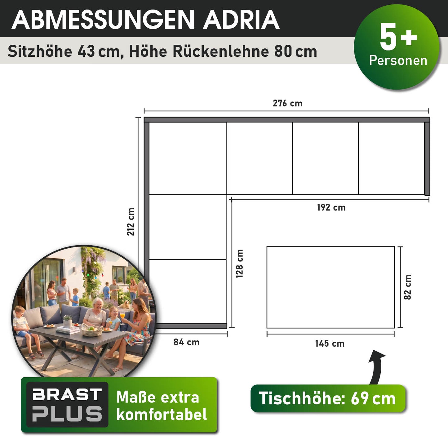 BRAST Alu Dining Lounge Set ADRIA Sole