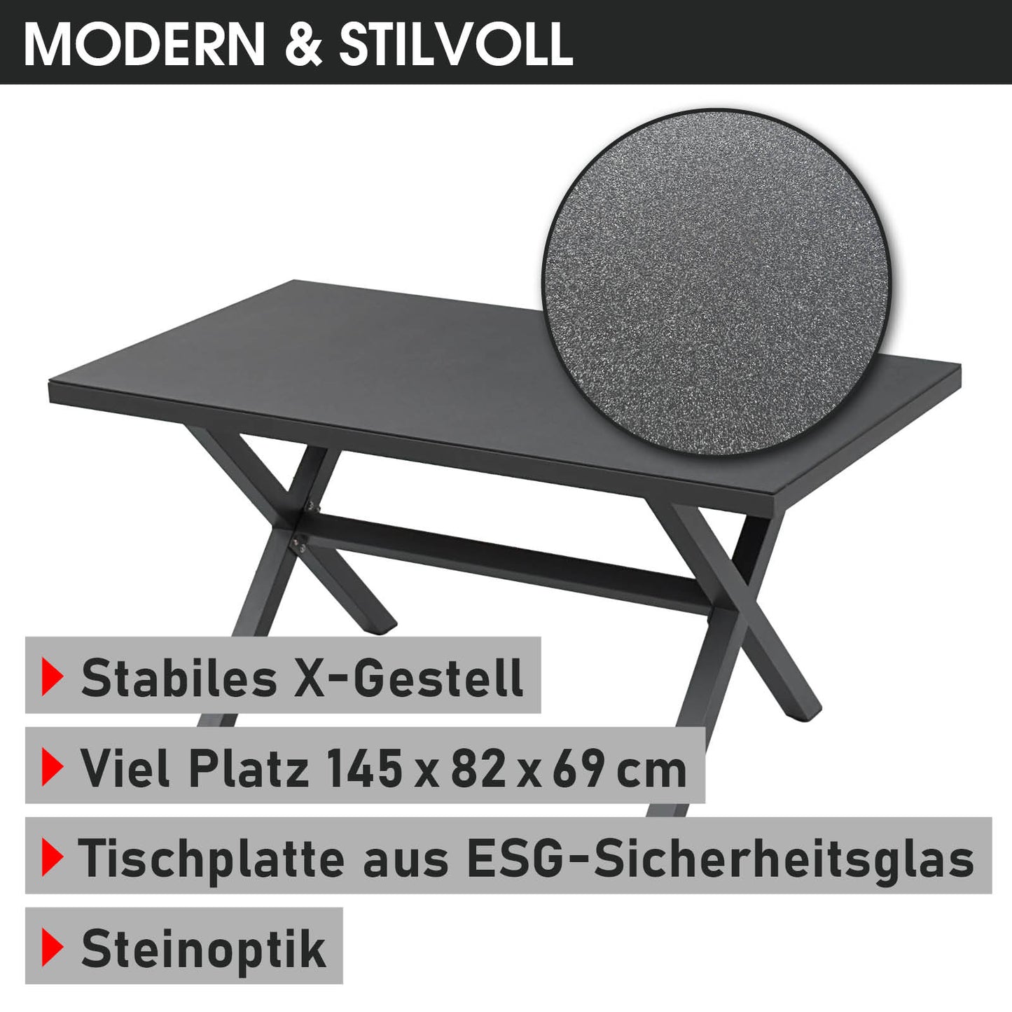 BRAST Alu Gartenmöbel Dining Set ADRIA Vista