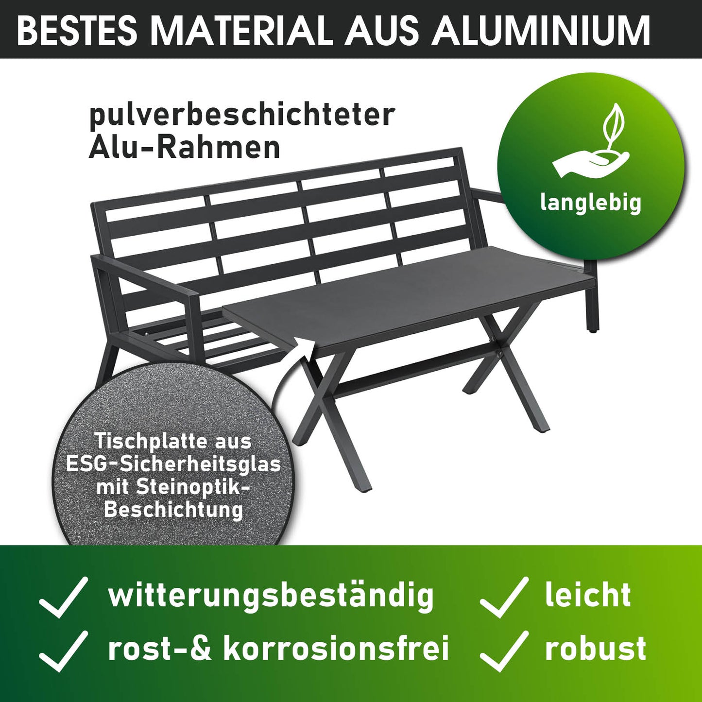 BRAST Alu Gartenmöbel Dining Set ADRIA Vista