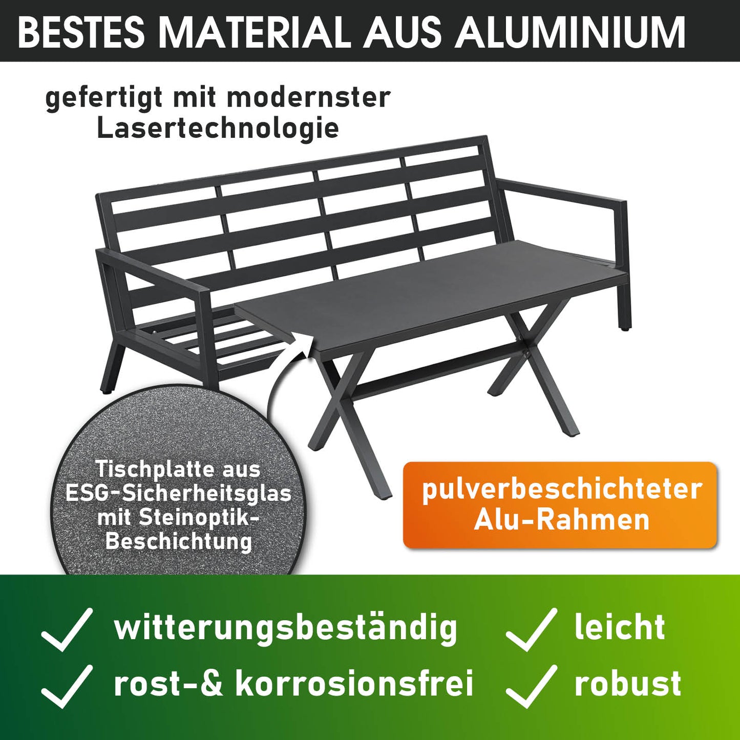 BRAST Alu Gartenmöbel Dining Set ADRIA Vista