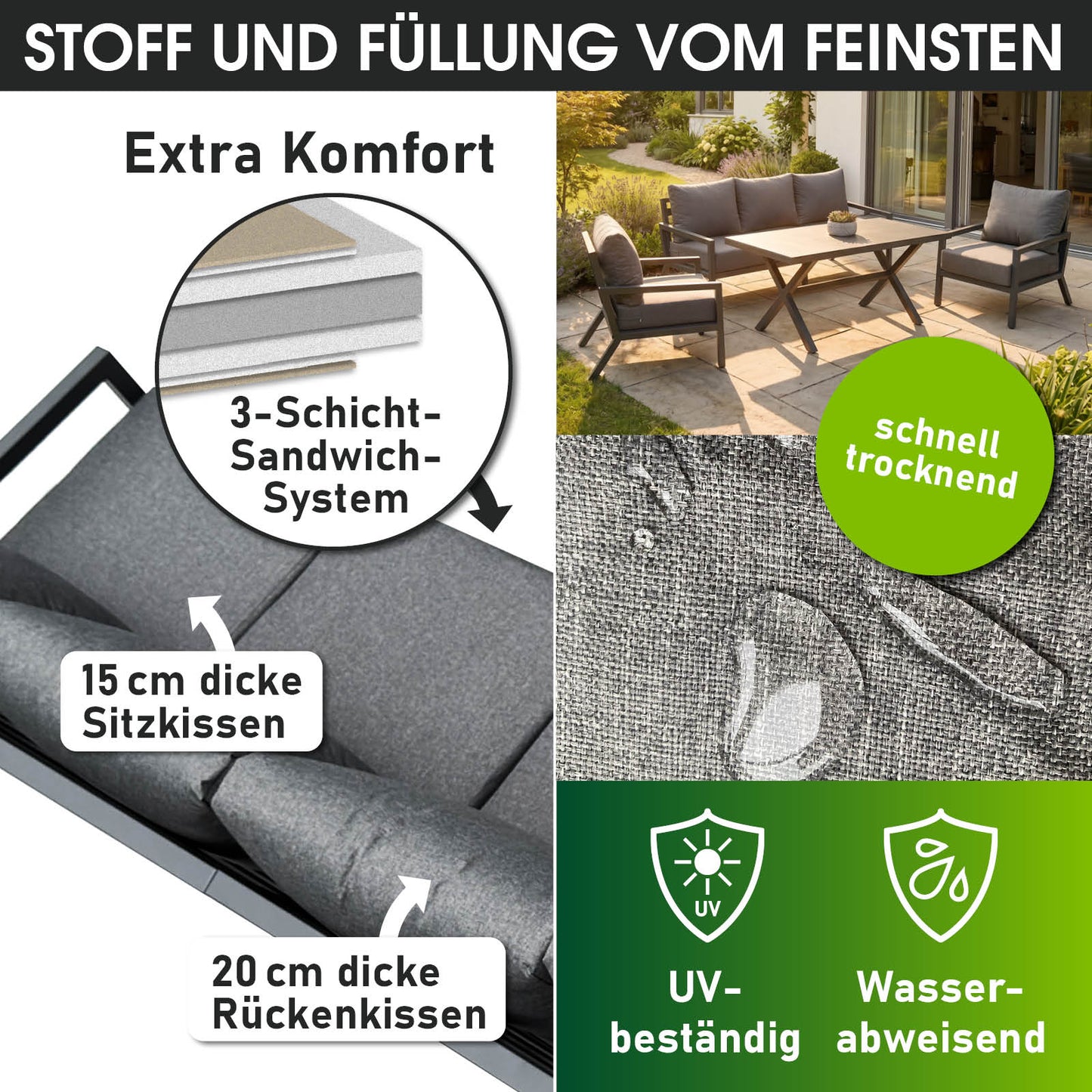 BRAST Alu Gartenmöbel Dining Set ADRIA Vista