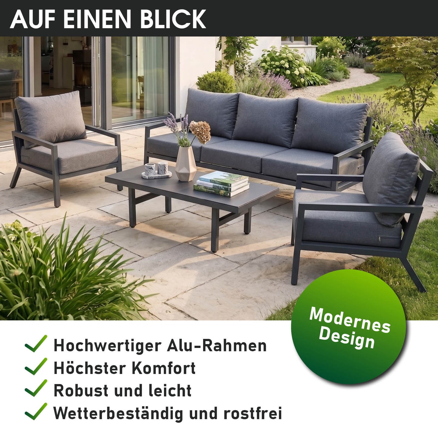 BRAST Alu Gartenmöbel Lounge Set ADRIA Casa