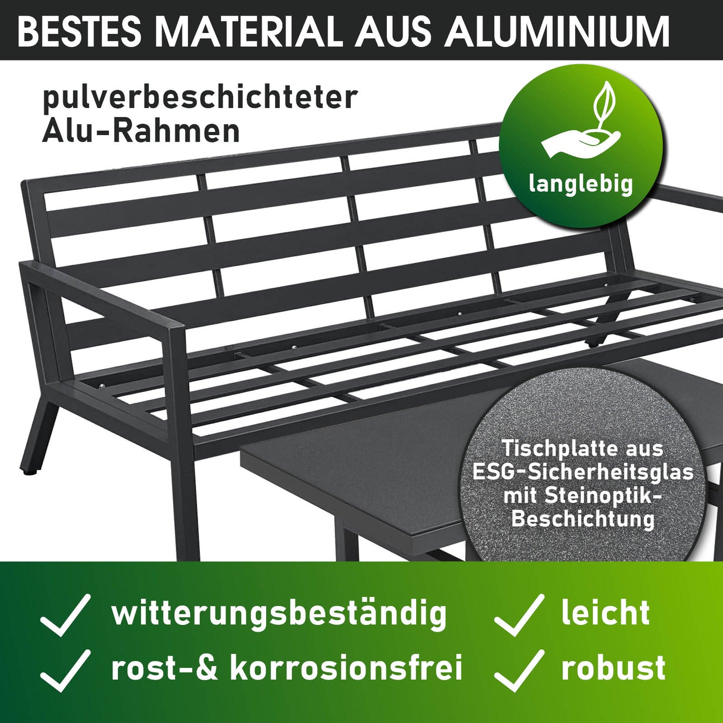 BRAST Alu Gartenmöbel Lounge Set ADRIA Casa
